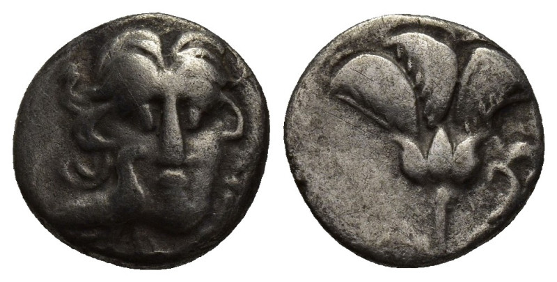 CARIA, Mylasa. 189-130 BC. AR Pseudo-Rhodian Drachm (12mm, 2.1 g). Head of Helio...