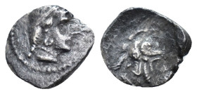 CILICIA, Tarsos, Time of Pharnabazos and Datames (Circa 384-361/0 BC) AR Obol (9mm, 0.5 g) Facing head of a local water Nymph, turned slightly to left...