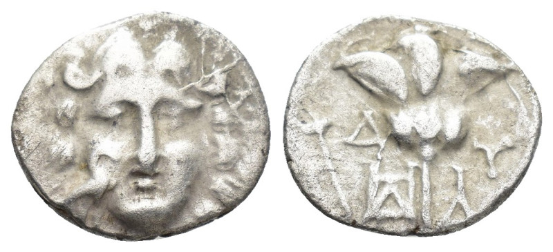 Caria. Mylasa circa 170-130 BC. Pseudo-Rhodian type Drachm AR (13mm, 1.8 g). Fac...