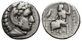 MACEDON. Kingdom of Macedon. Alexander III (the Great), 336-323 B.C. AR Drachm, (16mm, 4.2 g) Lampsakos Mint, ca. 328/5-323 B.C. Lifetime issue. Obver...