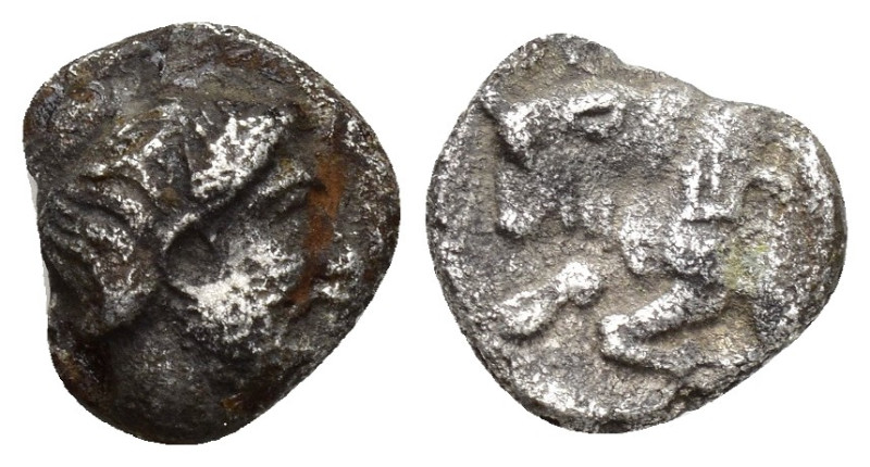 SATRAPS of CARIA. Hekatomnos. Circa 392/1-377/6 BC. AR Diobol (10mm, 1.4 g). Myl...
