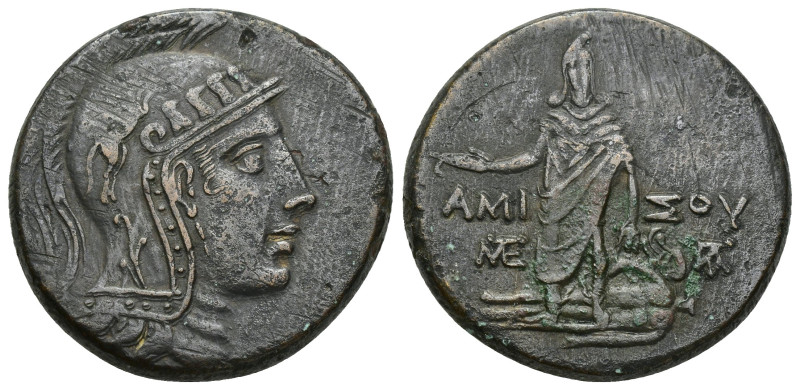 PONTOS. Amisos. (28mm, 18.8 g) Time of Mithradates VI Eupator 120-63 BC. Helmete...