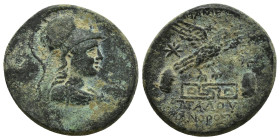 PHRYGIA. Apameia. (Circa 88-40 BC). Attaloy and Bianoros, magistrates. Ae. (24mm, 9.4 g) Obv: Helmeted bust of Athena right. Rev: AΠΑΜΕΩN / ATTAΛOY / ...