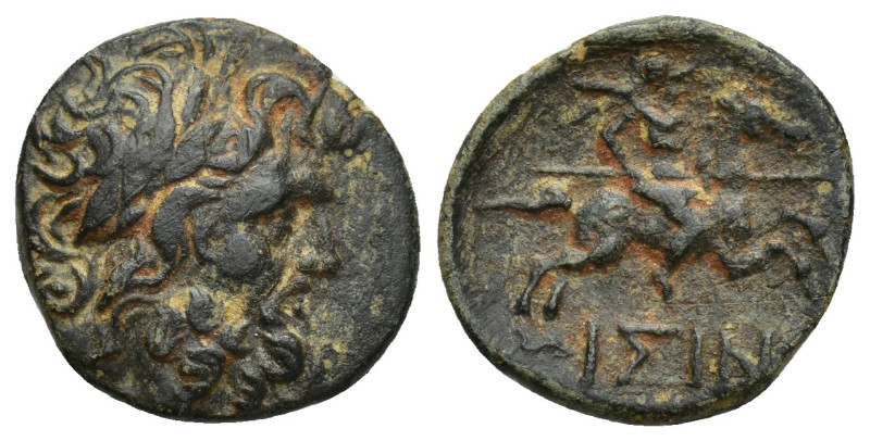 PISIDIA. Isinda. Ae (17mm, 2.7 g) (2nd-1st centuries BC). Obv: Laureate head of ...
