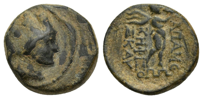 PHRYGIA. Apameia. Circa 88-40 BC. AE. (16mm, 3.8 g) Kephiso(...) Skay(...), magi...