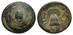Macedonian Kingdom. Alexander III 'the Great'. 336-323 B.C. Æ 1/2 unit (15mm, 4.17 g). Uncertain mint in Asia Minor, ca. 323-310 B.C. Macedonian shiel...