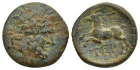 PISIDIA. Termessos. Ae (18mm, 4.56 g) (1st century BC). Dated CY 3. Obv: Laureate head of Zeus right. Rev: TEP. Horse rearing left; Γ (date) to upper ...