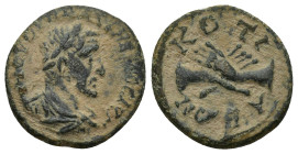 PHRYGIA, Cotiaeum, Maximinus (235 - 238 AD) AE Bronze (18mm, 2.8 g) Obv: Γ ΙΟΥ ΟΥΗ ΜΑΞΙΜΕΙΝΟⳞ ΑΥΓ. Draped and cuirassed bust of Maximinus, right, seen...