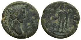 PISIDIA, Ariassus. Commodus. A.D. 177-192. AE (18mm, 4.9 g) Obv: Λ ΑVΡ ΚΑΙϹΑ ΚΟΜΜΟΔοϹ. laureate head of Commodus "youthful" right. Rev: Nude Hercules ...