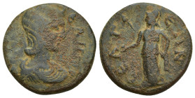 Pisidia. Selge. Julia Mamaea AD 225-235. Bronze Æ (23mm, 6.9 g) Obverse: ΙΟΥ ΜΑΜƐΑΝ ϹƐΒ; diademed and draped bust of Julia Mamaea, r. / Reverse: ϹƐΛΓƐ...