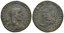 Commagene. Samosata. Philip I. 244-249 AD. Æ (32mm, 16.3 g). Radiate, draped and cuirassed bust right, seen from behind / Tyche seated left on rocks, ...