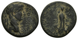 PHRYGIA. Docimeum. Claudius (41-54 AD). AE Bronze (19mm, 4.6 g) Obv: TI KΛΑΥΔΙΟC KΑΙCAP. Laureate head right. Rev: ΔOKI - MEΩN. Kybele standing facing...