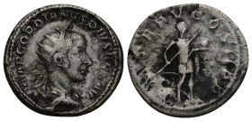 Gordian III. AD 238-244. Rome Antoninianus AR (22mm, 5.2 g). IMP GORDIANVS PIVS FEL AVG, radiate, draped & cuirassed bust right / P M TR P V COS II P ...