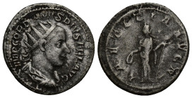 Gordian III, 238-244 AD, AR antoninianus (22mm, 4.3 g), Rome, 241-243 AD, radiate, draped and cuirassed bust right, IMP GORDIANVS PIVS FEL AVG // Laet...