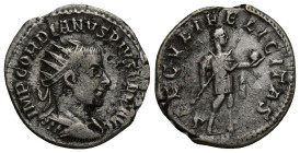 Gordianus III (238-244 AD). AR Antoninianus (22mm, 3.9 g), Antioch (Antakya), 244-245. Obv. IMP GORDIANVS PIVS FEL AVG, radiate and cuirassed bust to ...