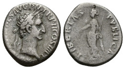 NERVA, 96-98 AD. AR, Denarius. (16mm, 3.2 g) Rome. Obv: IMP NERVA CAES AVG P M TR P COS III P P. Laureate head of Nerva, right. Rev: LIBERTAS PVBLICA....