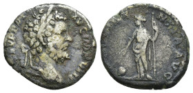 Septimius Severus AR Denarius. (17mm, 3 g) Rome, AD 196-197. L SEPT SEV PERT AVG IMP VIII, laureate head right / PROVIDENTIA AVG, Providentia standing...