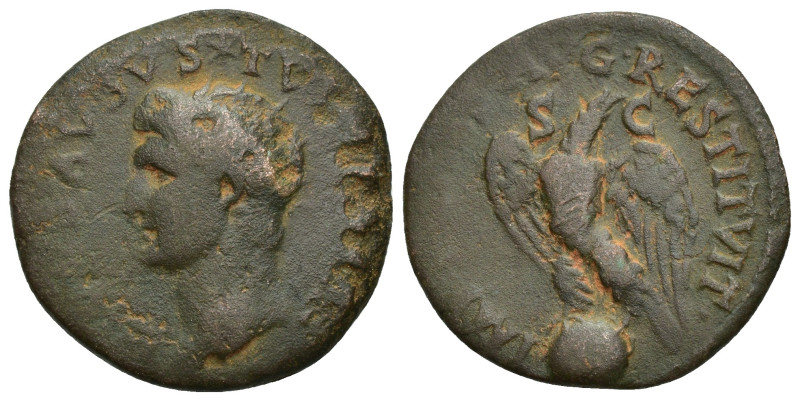 Divus Augustus AD 14. Restitution issue by Titus, struck circa AD 80-81. Rome As...