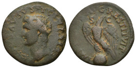 Divus Augustus AD 14. Restitution issue by Titus, struck circa AD 80-81. Rome As Æ (26mm, 8.2 g). DIVVS AVGVSTVS PATER, radiate head of Augustus left ...