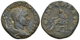 Volusian Æ Sestertius. (27mm, 18.7 g) Rome, AD 251-253. IMP CAEC VIB VOLVSIANO AVG, laureate, draped and cuirassed bust to right / CONCORDIA AVGG, Con...
