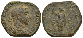 Volusianus (251-253 AD). AE Sestertius (28mm, 15.7 g), Roma (Rome). Obv. IMP CAE C VIB VOLVSIANO AVG, laureate, draped and cuirassed bust right, seen ...