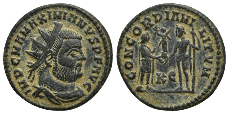 Maximian Æ (21mm, 3.3 g) Post-Reform Radiate. Cyzicus, AD 295-299. IMP C M A MAX...