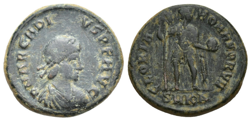 Arcadius, 383 - 408 AD AE Follis, (21mm, 5.5 g) Obverse: Diademed bust of Arcadi...