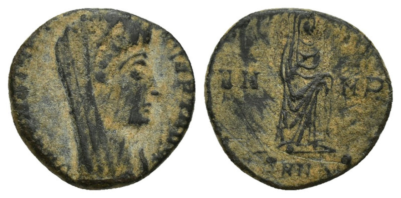 Constantius II. A.D. 337-361. AE 4 centenionalis (14mm, 1.7 g). posthumous comme...