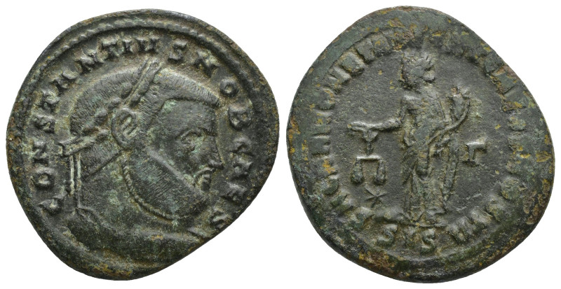 Constantius. As Caesar, A.D. 293-305. Æ follis. (27mm, 9.5 g) Siscia, 3rd offici...