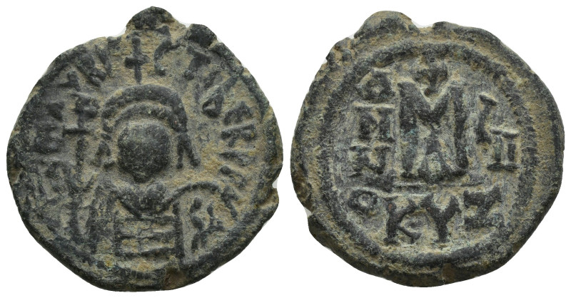 Maurice Tiberius AD 582-602. Dated RY 7=AD 588/89. Cyzicus. 1st officina Follis ...