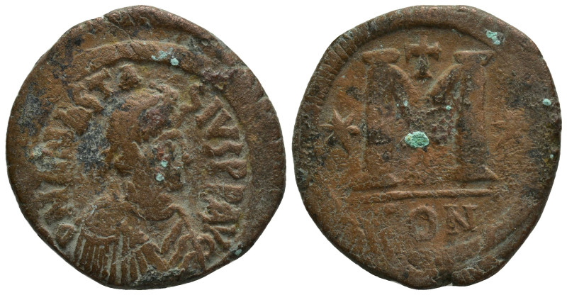 Anastasius I. Follis. (34mm, 18.6 g) 498-518 AD. Constantinople. Anv.: D N ANAST...