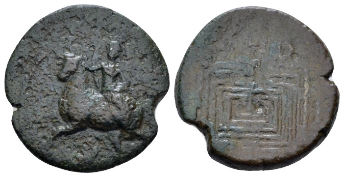 Crete, Cnossus Bronze alliance issue with Gortyna circa 220 BC, Æ 19.00 mm., 4.8...