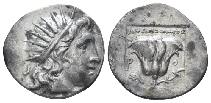 Islands off Caria, Rhodes Drachm, magistrate Atanodoros circa 170-50, AR 17.00 m...