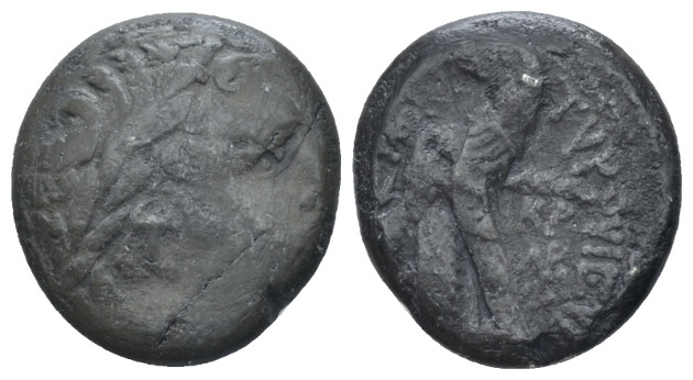 Phoenicia, Tyre Half Shekel circa 44-45, AR 15.00 mm., 3.73 g.
Laureate bust of...