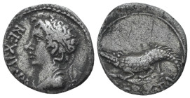 Kings of Mauretania, Juba II with Cleopatra Selene, 25 BC - AD 24 Caesarea Denarius 11-23
