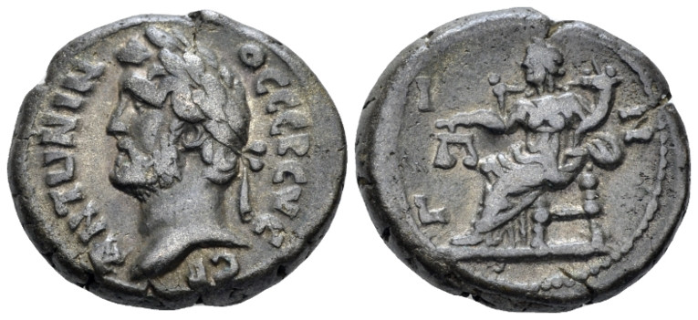 Egypt, Alexandria. Dattari. Antoninus Pius, 138-161 Tetradrachm circa 153-154 (y...