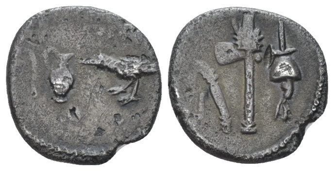 M. Antonius and M. Aemilius Lepidus. Quinarius Gallia Transalpina 43, AR 13.00 m...