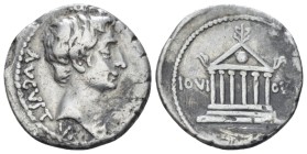 Octavian as Augustus, 27 BC – 14 AD Denarius North Peloponnesian mint circa 21