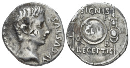 Octavian as Augustus, 27 BC – 14 AD Denarius Colonia Patricia (?) circa 19 BC