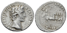 Octavian as Augustus, 27 BC – 14 AD Denarius Lugdunum circa 13-14