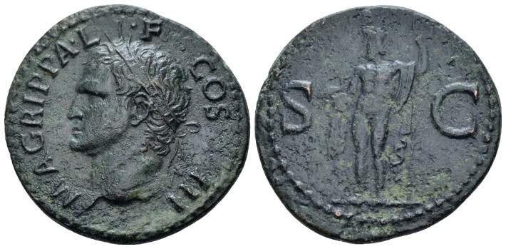 In the name of Agrippa As Rome After 37, Æ 30.00 mm., 11.90 g.
Head l., wearing...