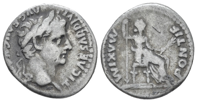 Tiberius, 14-37 Denarius Lugdunum circa 14-37, AR 19.00 mm., 3.66 g.
Laureate h...