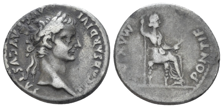 Tiberius, 14-37 Denarius Lugdunum circa 14-37, AR 19.00 mm., 3.66 g.
Laureate h...