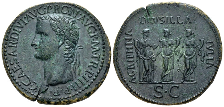 Gaius, 37-41 Paduan medal work of Giovanni da Cavino (1500-1570) XVI century, Æ ...