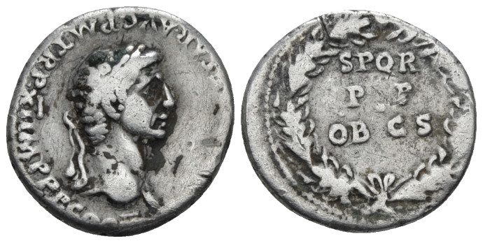 Claudius, 41-54 Denarius Rome 51-52, AR 18.00 mm., 3.72 g.
Laureate head r. Rev...