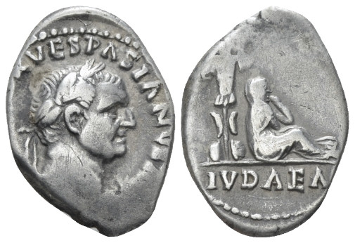 Vespasian, 69-79 Denarius Rome 69-70, AR 22.00 mm., 3.20 g.
Laureate head r. Re...