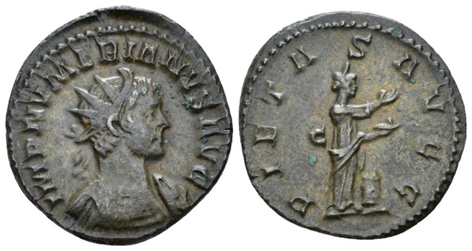 Numerian, 283-284 Antoninianus 283-284, Æ 22.00 mm., 3.79 g.
Radiate and cuiras...