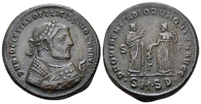 Diocletian, 284-305 Follis Serdica circa 305, Æ 27.00 mm., 10.19 g.
Laureate bu...