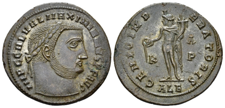 Galerius Maximianus, 305-311 Follis Alexandria 308-310, Æ 25.00 mm., 6.24 g.
La...