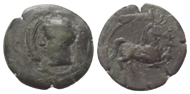 Sizilien. Sikulo-punische Prägungen.

 Bronze. Ca. 310 - 280 v. Chr.
Vs: Männ...